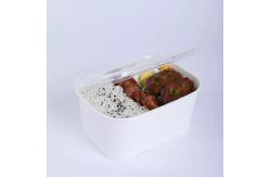 China Salad Take Away Rectangle Paper Bowl Disposable With Lid supplier