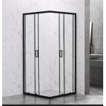 Corner Bathroom Black Frame 2 Sided Shower Cubicle Aluminum Frame
