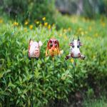 Small Metal Solar Garden Animals Plug In Solar Powered Outdoor Lights Multiple