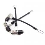 Black Steel Cable Locks Plastic Coated Retractable Spring Coiled Steel Rope Cable for sale