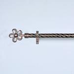 28mm Diameter Curtain Rod Set With Simple Brackets Vintage Red Antique Curtain Set for sale