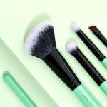 Neo Mint Face And Eye Makeup Brush Set With Bag Antibacterial
