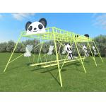 Panda Shaped Green Garden Play Sets Kids Outdoor Swing Chair 230cm Commercial Swing Set for sale