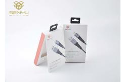 China Folding Custom Printed Mobile Accessories Packaging with Pet Window And Plastic Hook supplier
