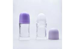 China Cosmetic Glass Roller Ball Bottles Recycled Small Roll On With Plastic Roller supplier