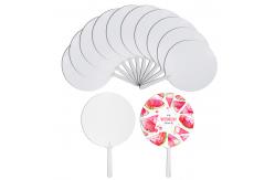 China Summer Promotional Items Double-Sides Printing Blank PET Plastic Sublimation Hand Fans supplier