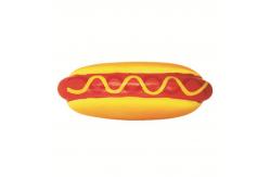 China 10cm Hot Dog Sturdy Squeaky Latex Pet Toys For Chewing Bite supplier