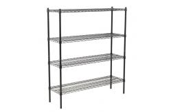 China Four - Tier Commercial  Wire Shelving , Flat Black Adjustable Saferacks Freestanding Shelf supplier