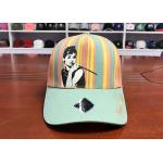 Adujustable Unisex Women Men 5 Panels Silk Print Colourful Star Baseball Cap for sale