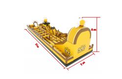 China Bee Inflatable Obstacles Course Yellow Brown With Big Slides supplier