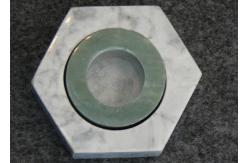 China Hexagon Shape Stone Candle Holders , Marble T Light Candle Holders 6x7.2x3.5cm supplier