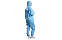 China Breathable Anti Static Garments ESD Dustproof Unisex Jumpsuit With Zipper supplier