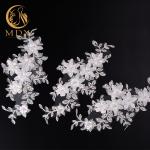 25cm Width Fashion Lace Trim Polyester 3D Embroidered Flower Trim For Wedding for sale