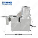 Fresh Potato Peeling Cutting 300kg/hr Vegetable Washing Machine for sale