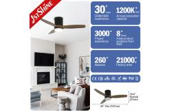 China Customized 42 inches Ceiling Fan with Light 1stshine Solid Wood Blades OEM supplier