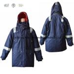 Hooded Fire Resistant Winter Coat With Reflective Tape for sale