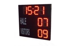 China Red Electronic Large Digital Soccer Scoreboard With Waterproof Iron Cabinet supplier