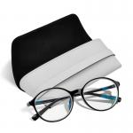 Leather Sublimation Glasses Case Custom Logo Soft Portable Folding Eyewear Pouch Blank Sublimation Glasses Storage Bag for sale