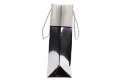 China Custom Printed Glossy Silver Paper Carrier Bags With Embossed Logo Suppliers supplier