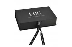 China Cosmetic Black Rigid Cardboard Box Packaging Foldable Multiscene supplier