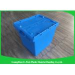 Solid Moving Plastic Attached Lid Containers , 50kgs Security Plastic Bins With Lids