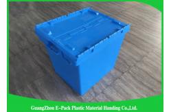 China Solid Moving Plastic Attached Lid Containers , 50kgs Security Plastic Bins With Lids supplier