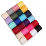 2.5cm Polyester Gold Edge Double Face Grosgrain Ribbon for Christmas Tree and Bag Handles for sale