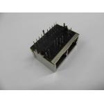 Shield Tab Up 2 Port RJ45 PCB Connector Without Transformer For Surveillance Cameras for sale
