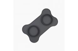China Portable Silicone Collapsible Double Dog Bowl Tray For Feeding supplier