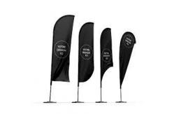 China Advertising Double Side Printing Aluminium Fiberglass Flagpole Custom Beach Flags Rectangle supplier
