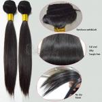 Silky Straight Remy Virgin Peruvian Human Hair Extensions Tangle-Free