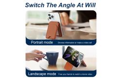 China Premium Leather Magnetic Wallet Phone Stand Adjustable Magsafe Card Holder supplier
