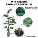 Potted Indoor Plastic Artificial Monstera Plant For Dining Room Decoration for sale