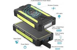 China Fast Charging Wireless Solar Power Battery Bank 30000mAh High Capacity supplier