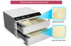 China Home Fingerprint Lock Leather-Covered Jewelry Safe Box Solid Steel Auto Open supplier