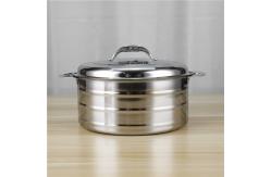 China Stainless Steel Double Wall Stock Pot 410 Lunch Box Food Container Storage with Lid supplier