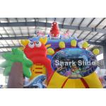 Custom Printed Inflatable Dry Slide with Bouncy Castle Design for Kids Events for sale