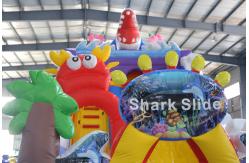China Custom Printed Inflatable Dry Slide with Bouncy Castle Design for Kids Events supplier