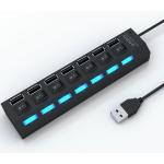 LED Light Display Splitter USB Table Hub 2.0 7 Port With Independent Switch  Converter Multi - Interface for sale