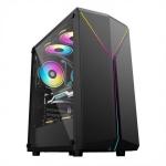 ETEK Stylish Computer Case Symmetrical ARGB LED Strip Tempered Glass Side Panel Top I/O Panel with Magnetic Dust Net for sale