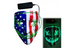 China American Flag Pattern Halloween LED Face Mask 3 Flashing Modes supplier