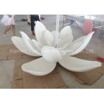Sunproof Lotus Flower Resin Garden Statues , Outdoor Fiberglass Statues Color Painted for sale