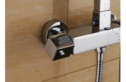 China Exposed Copper Thermostatic Shower Set 8 Inch ABS Handheld Head ROVATE supplier