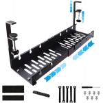 Sturdy Iron Wire Cable Tray for Under Desk Cord Management Adjustable Cable Organizer for sale