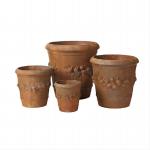 Ornate Architectural Cement Planter Pots Hand Carved For Courtyard Decor for sale