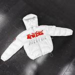 Custom Removable Hood Windproof Quilted Casual Down Winter Towel Chenille Winter Embroidery Bubble Puffer Coat Jacket for Men for sale