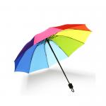 Customized Polyester 190T 3 Folding Rainbow Color Umbrella BSCI for sale