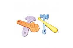 China Wrench Hammer Silicone Chew Toy Engineering Tool Shape Food Grade Baby Teether supplier
