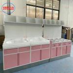Three Section Slider Wall Mounted Dental Cabinets Solution Hospital Furniture for sale