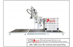 China Liquid Bucket Filling Machine For 200L 1000L Drum IBC Container Tank supplier